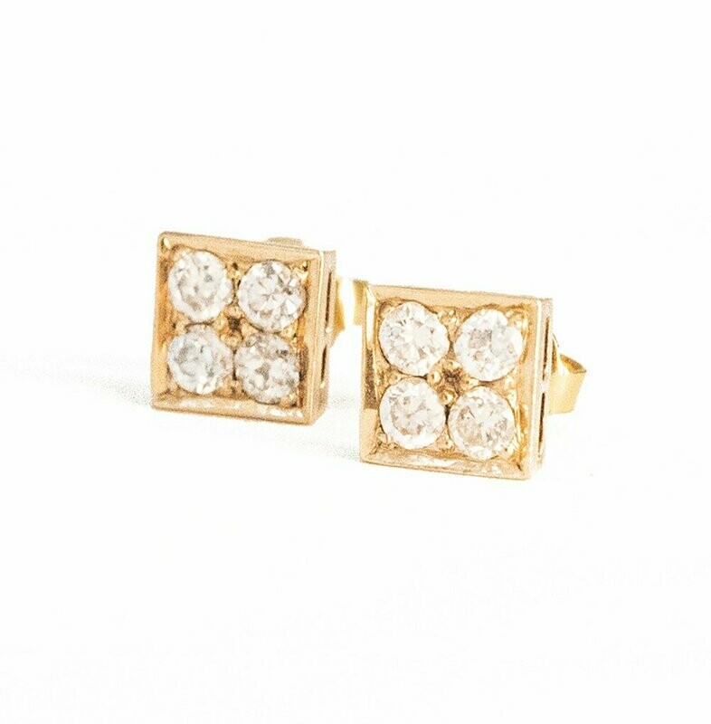 Petite Yellow Gold Diamond Earrings Petite Yellow Gold Diamond Earrings