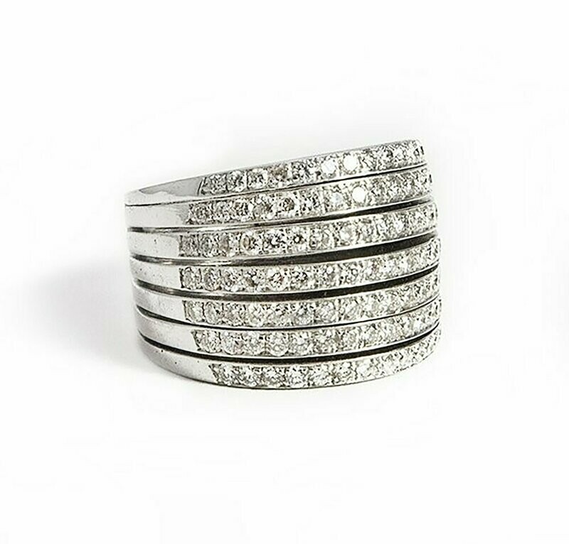 Dramatic Seven Row Diamond Band Ring Dramatic Seven Row Diamond Band Ring