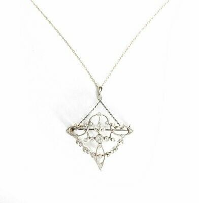 Art Nouveau Platinum Diamond Pendant