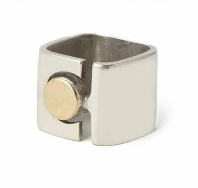 Modernist Silver and Gold Ring.