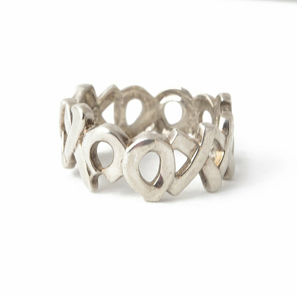 Tiffany & Co. Silver Hugs and Kisses Ring Size 10.