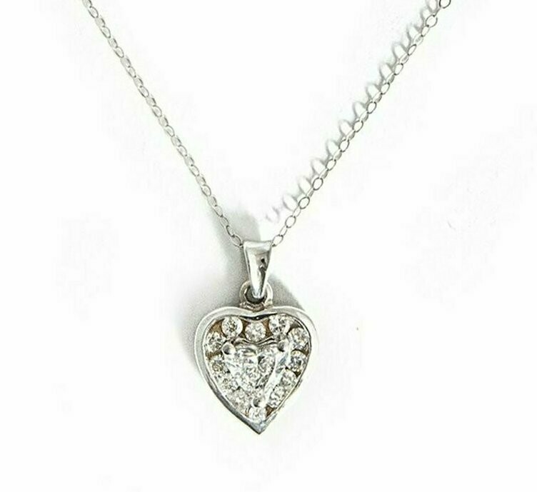 D Color  .72 Heart Shaped Diamond Necklace