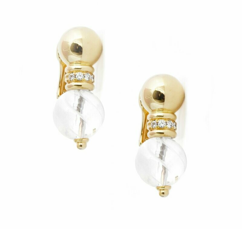 Boucheron Rock Crystal Diamond Gold Earrings. Boucheron Rock Crystal Diamond Gold Earrings.