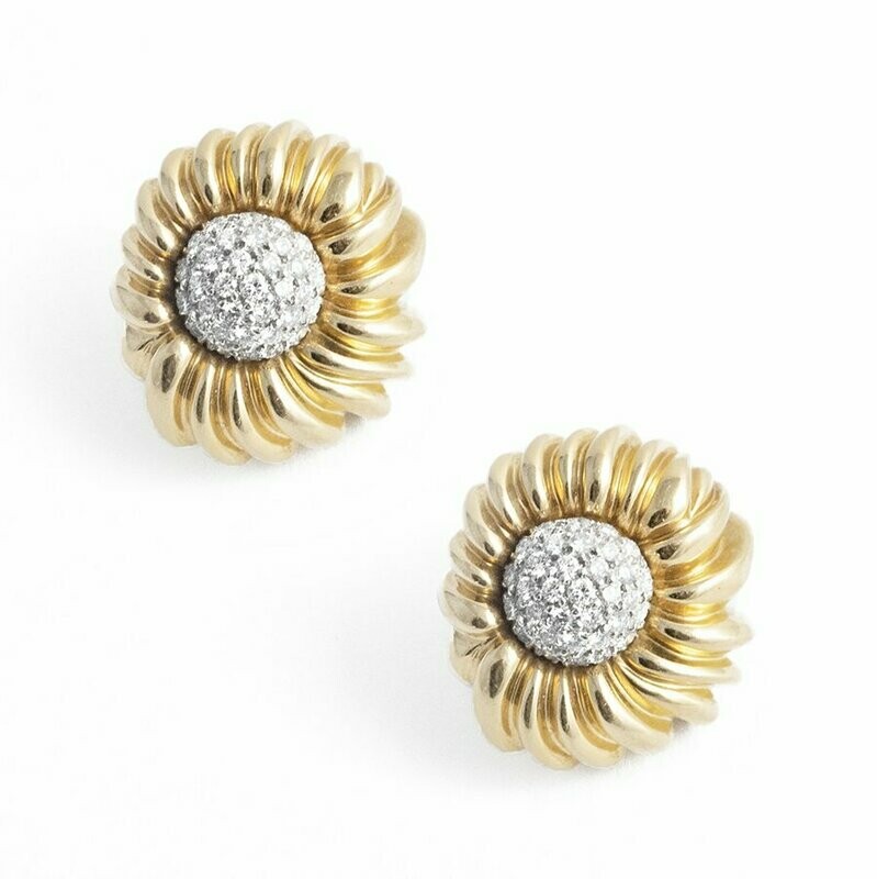 Vintage Tiffany & Co. Gold and Diamond Earrings