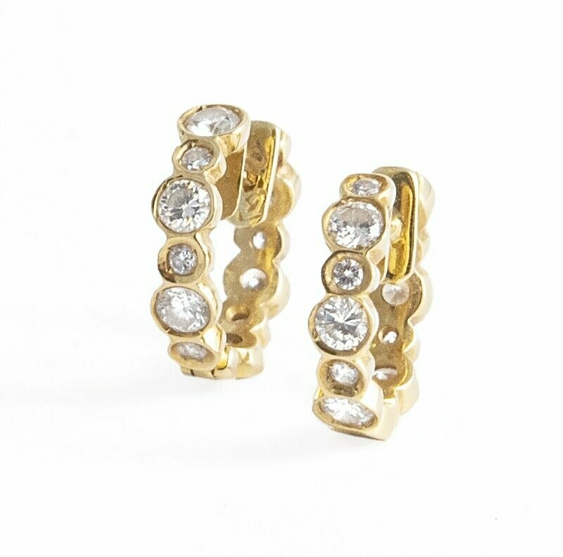 18kt Diamond Hoop Earrings.