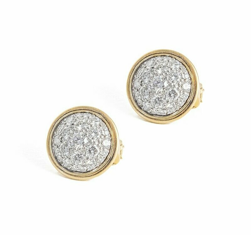 Lovely Quality Ferran  Diamond Two-Tone 18kt. Gold Earrings.