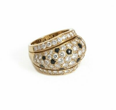 Cartier " Nigeria " Diamond Onyx Ring.