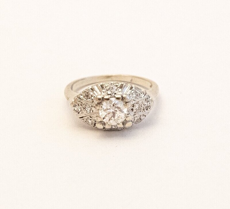 Art Deco Old European Cut Diamond Ring. 1.07 tw. F,Vs Art Deco Old European Cut Diamond Ring. 1.07 tw. F,Vs