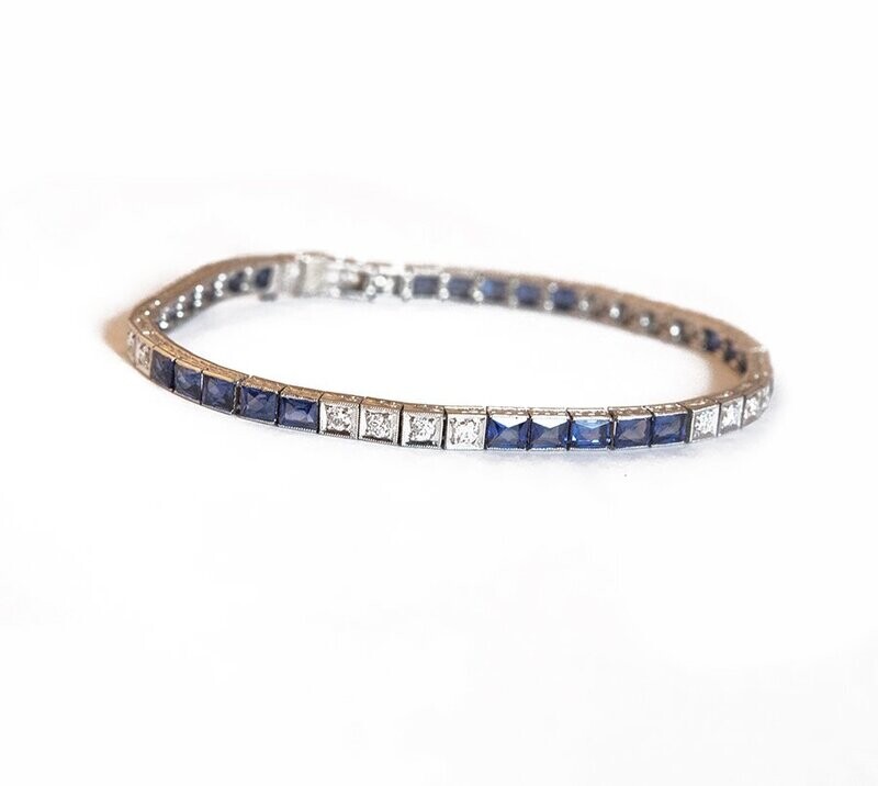 Art Deco Diamond Platinum Line Bracelet circa 1925.