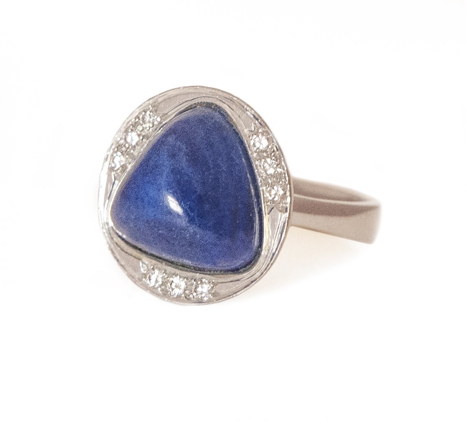 H. Stern Lapis Lazuli Diamond 18kt. White Gold Ring.