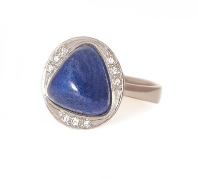 H. Stern Lapis Lazuli Diamond 18kt. White Gold Ring.