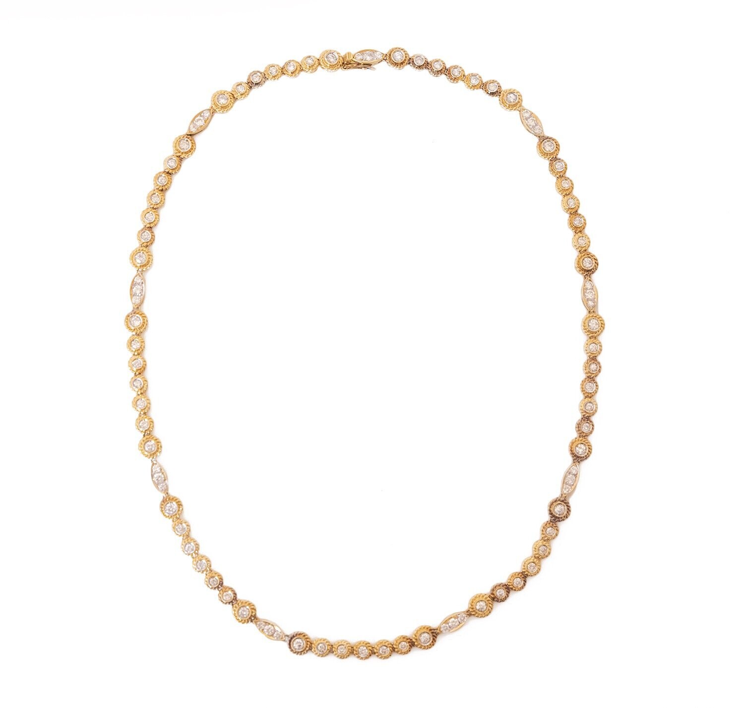 18kt. Yellow Gold 3.60ct. Diamond Necklace.