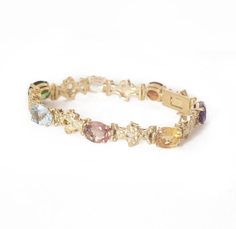 18kt. Gem Set Bracelet.