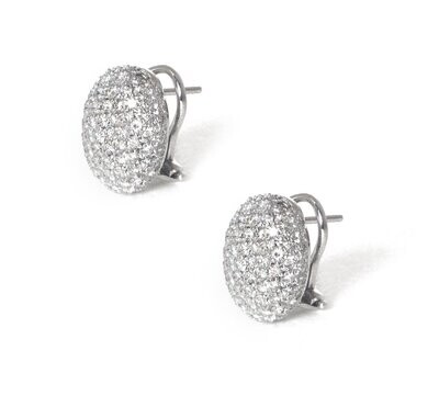 Diamond and 18kt. White Gold Ear .Clips