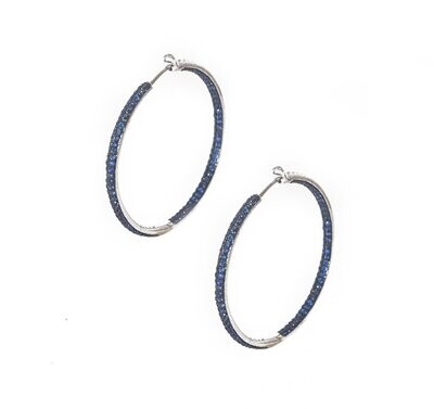 Rare Large Sapphire Hoop Earrings.
