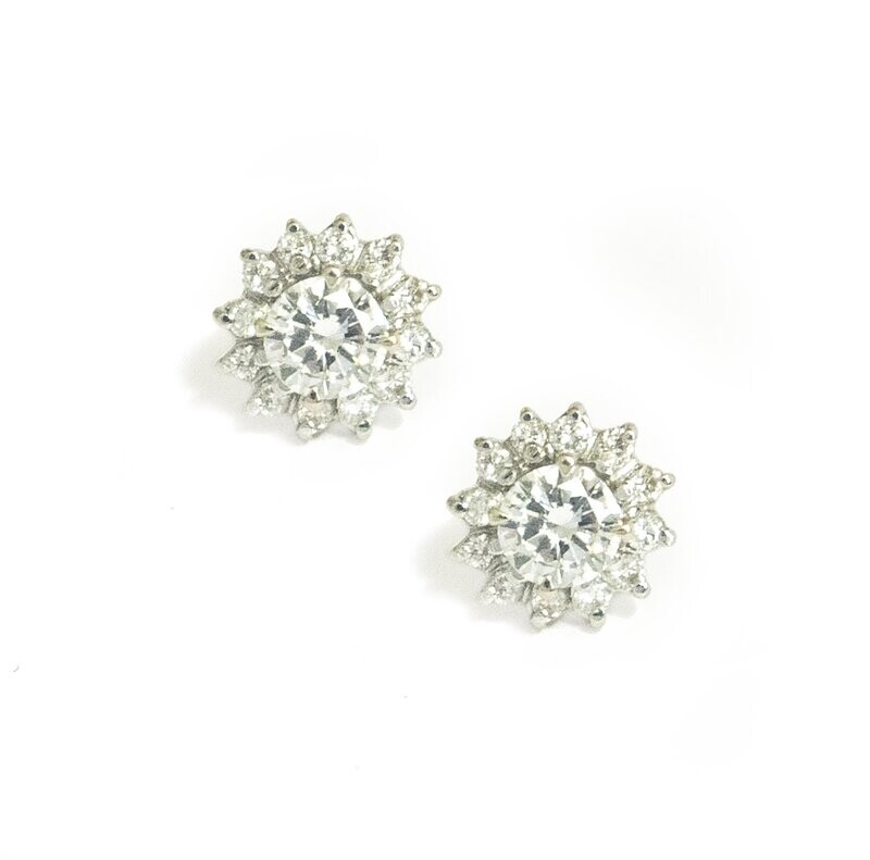 White Gold Custom Made Diamond Earrings. White Gold Custom Made Diamond Earrings.