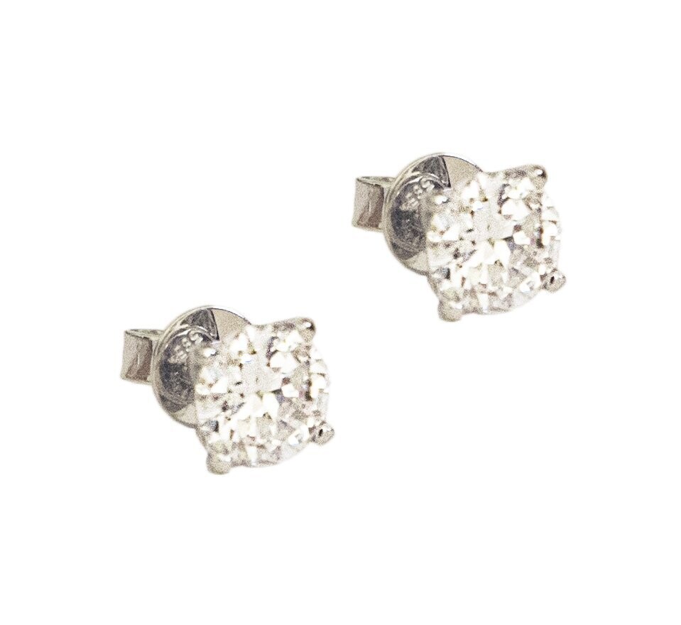 2.57 carat Old European Cut Diamond Earrings.