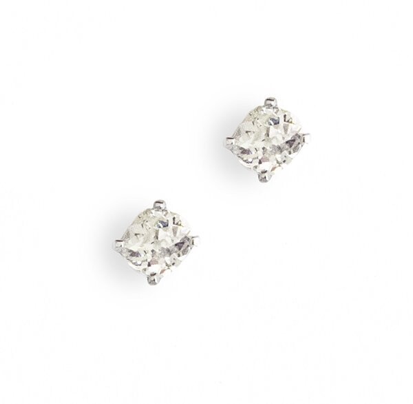 Old Mine Cut Diamond Stud Earrings. 1.36tw