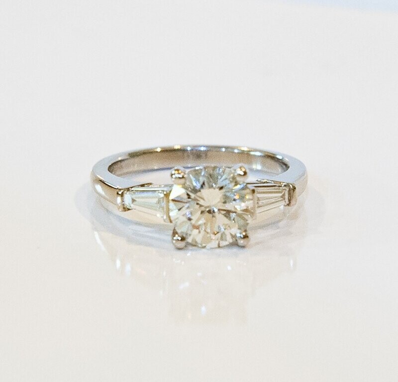 Certified 1.64 ct. H VS1 Platinum Diamond Ring. Certified 1.64 ct. H VS1 Platinum Diamond Ring.