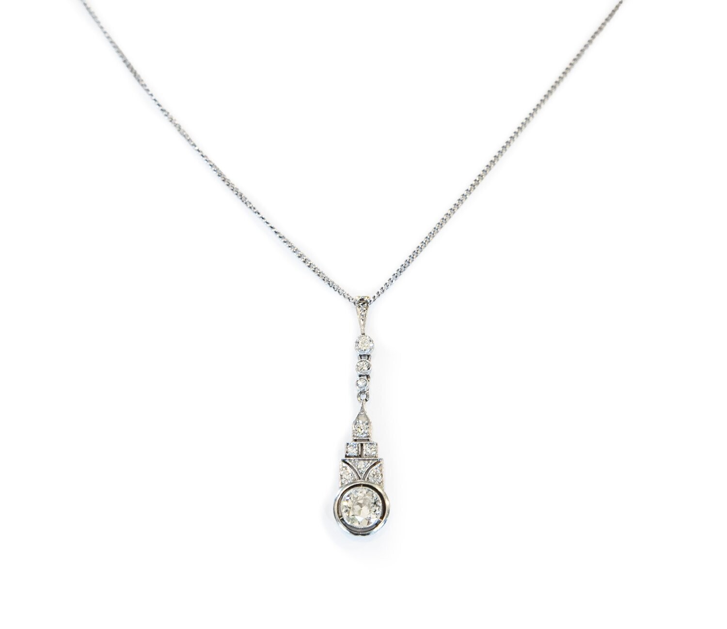 Art Deco 18 kt.  Diamond Pendant.