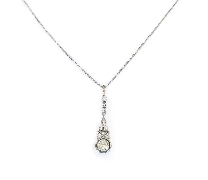 Art Deco 18 kt.  Diamond Pendant.