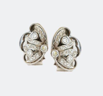 VintagePlatinum Diamond Ear Clips.