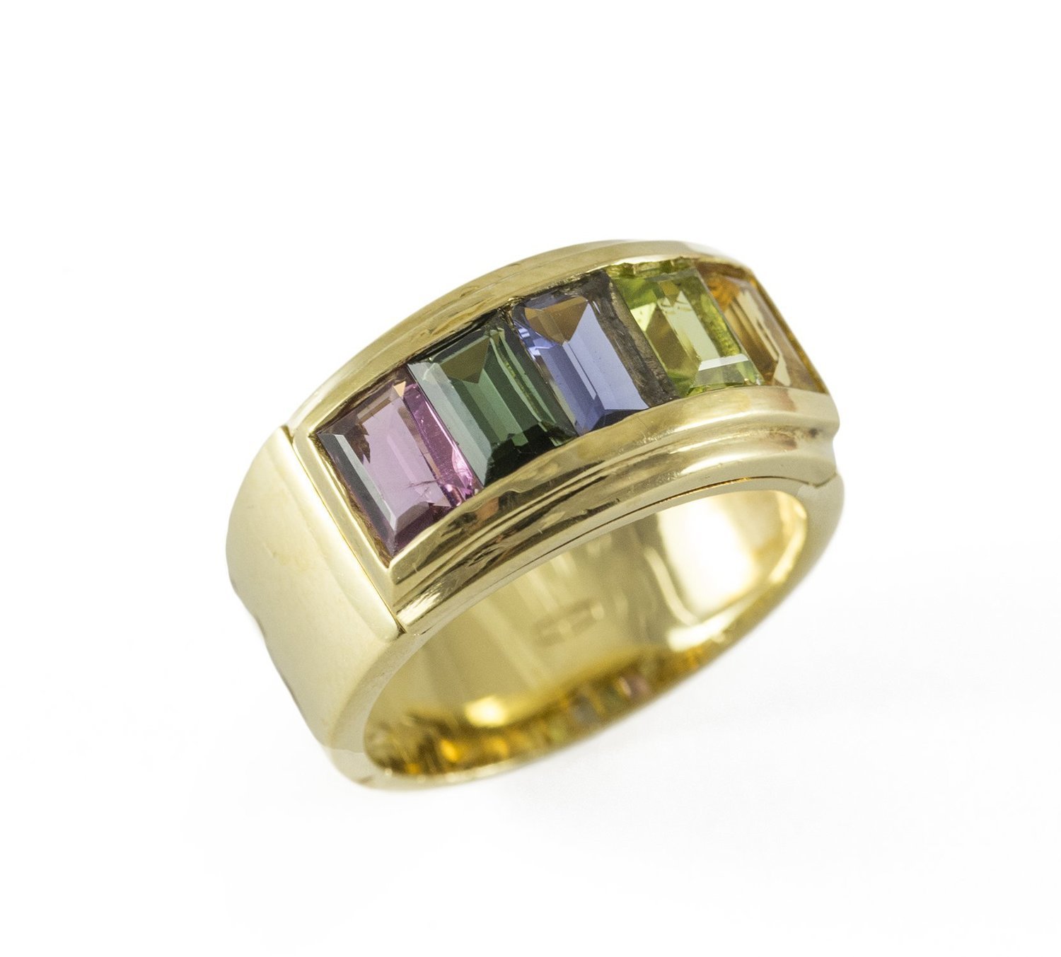 18K Multi Gemstone Band Ring