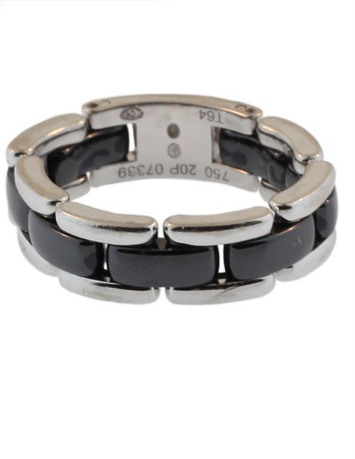 Chanel Gold and Black Ceramic Ring