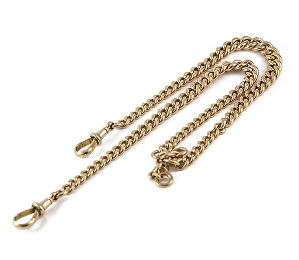 English 9 KT Individually Stamped Link Rose Gold Watch Chain