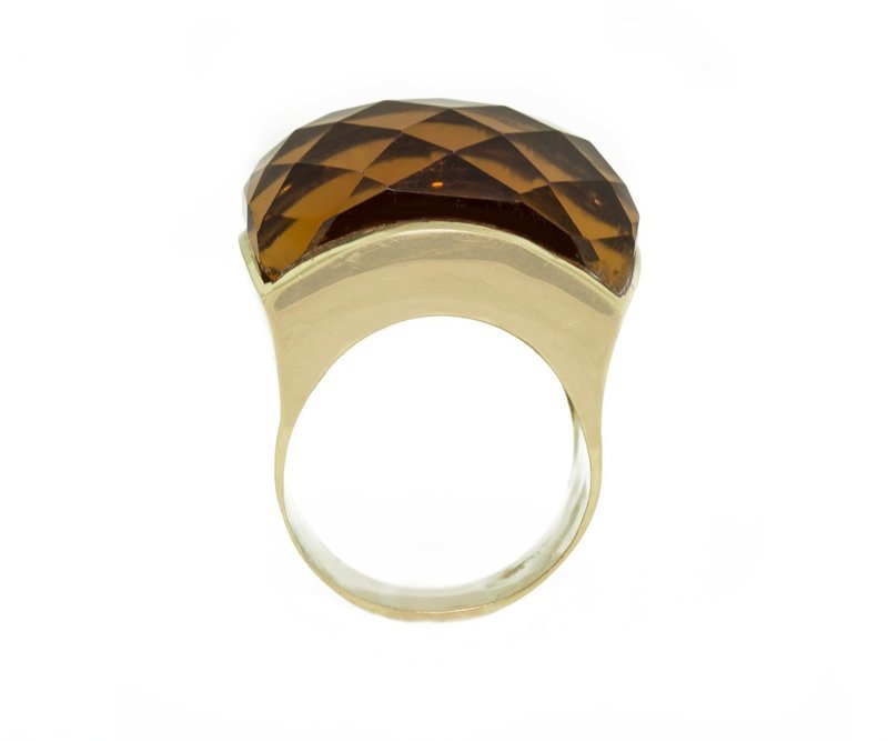 Fine Cognac Citrine 18K Gold Ring Fine Cognac Citrine 18K Gold Ring