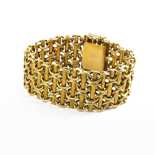 Hungarian Custom Made 14K Yellow Gold Bracelet