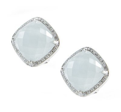 Rina Lamor Aquamarine Diamond and White Gold Earrings