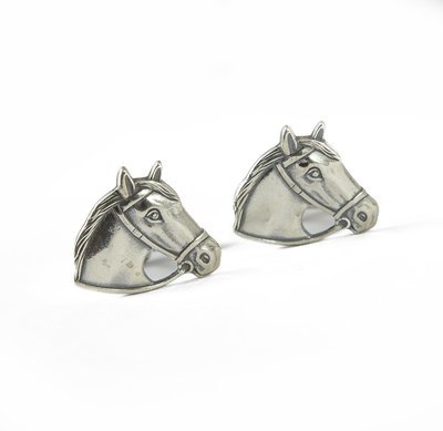Sterling Silver Horse Head Cuff Links
