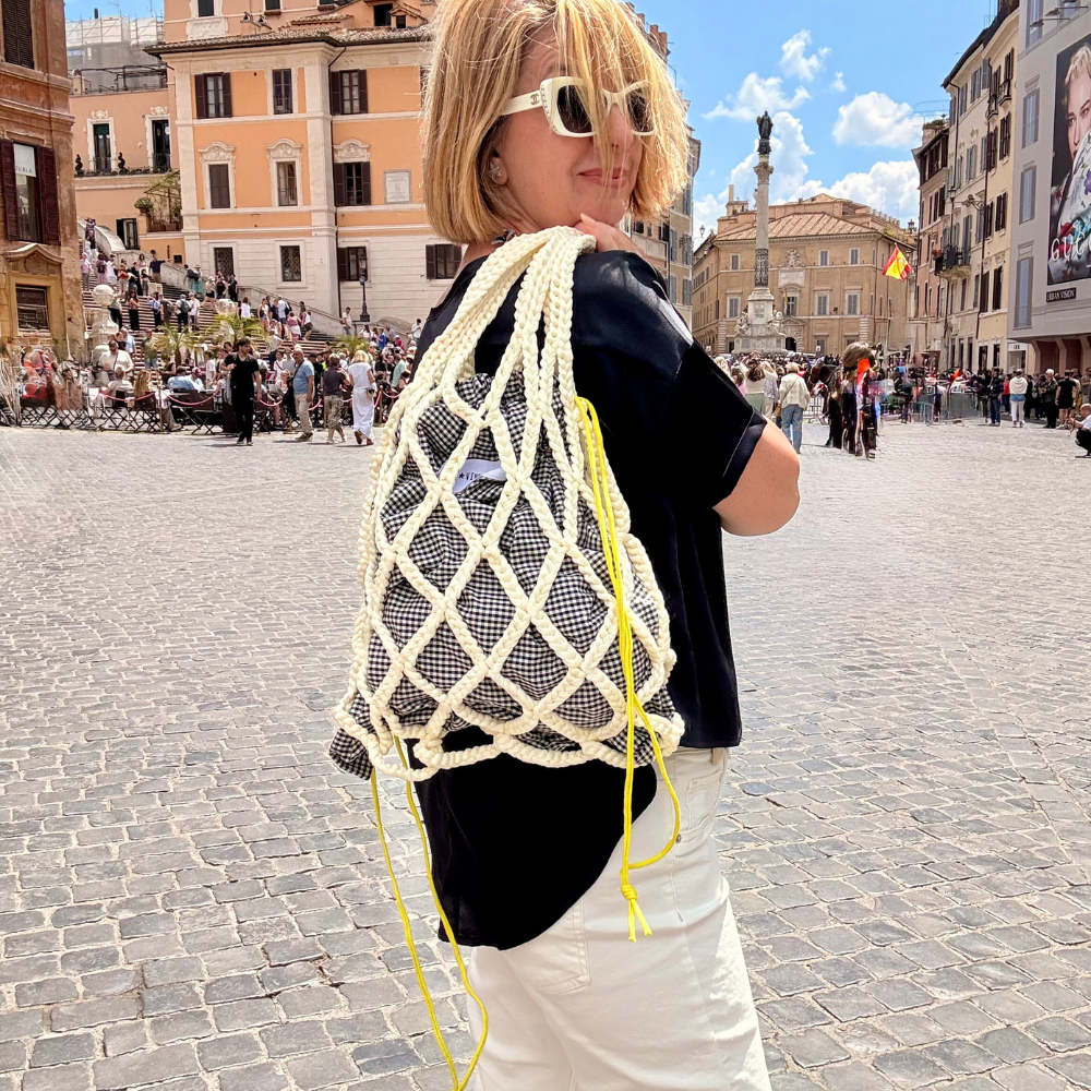 Borsa Crochet a rete panna - Grande Borsa Crochet a rete panna - Grande