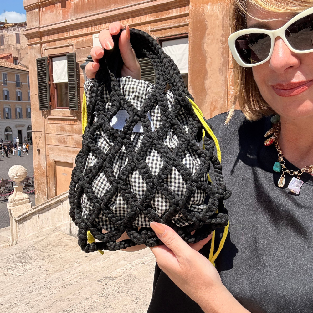 Borsa Crochet a rete nera - Piccola
