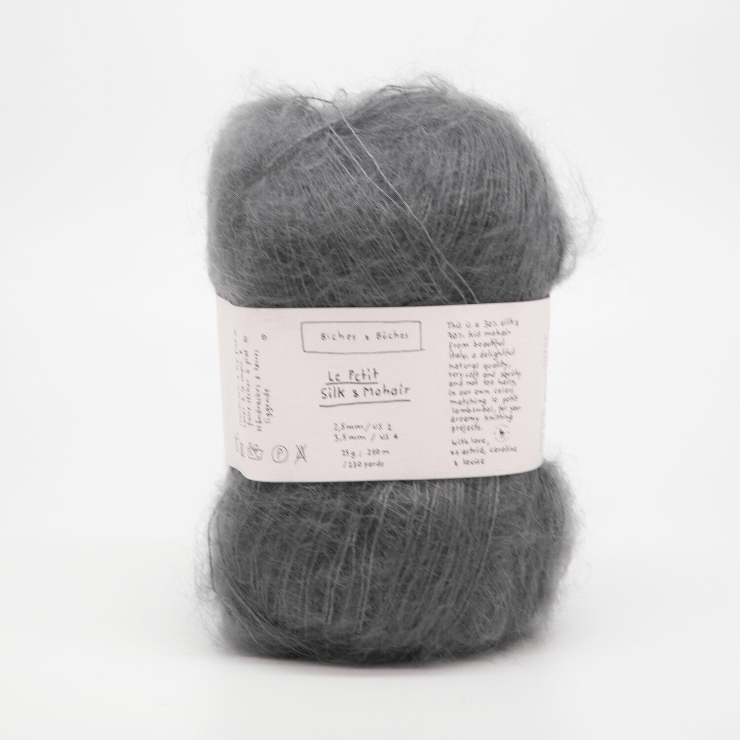 silk & mohair medium grey средне-серый