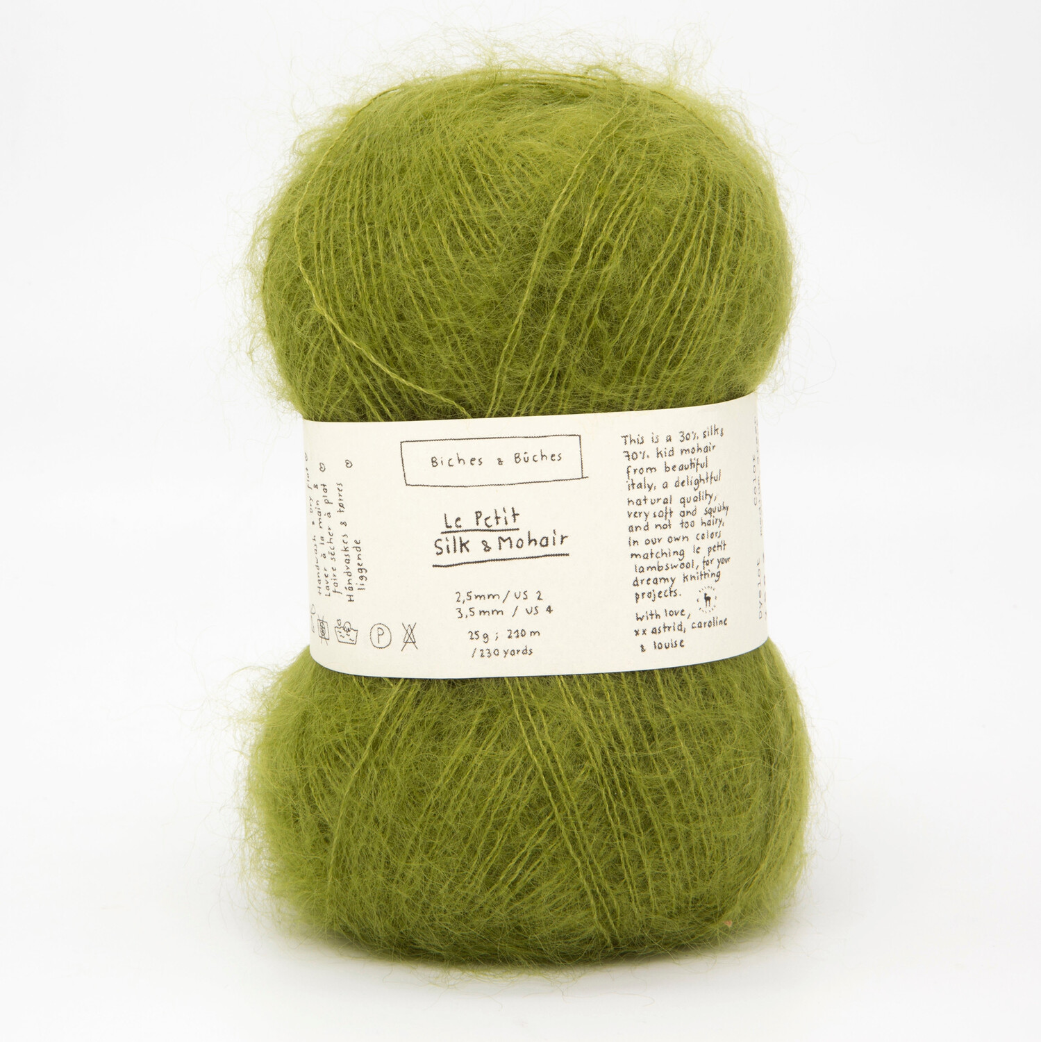 silk & mohair medium green grey средний зеленo-серый