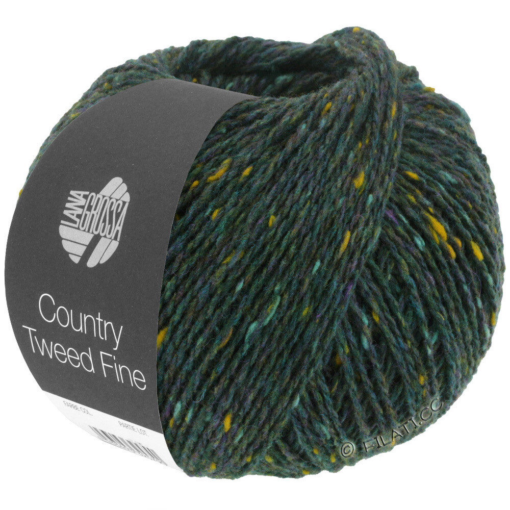country tweed fine 116 хвойный с желтыми, зелеными и фиолетовыми вкраплениями