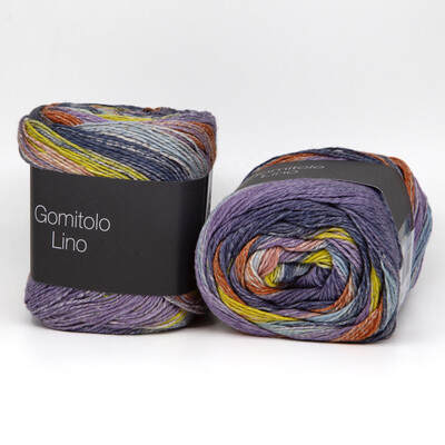 gomitolo lino 2011-старо-фиолетовый/лососевый/оранжевый/жёлтый/серо-синий/синяя сталь