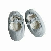 Alimrose Bobby Baby Slippers Grey Linen
