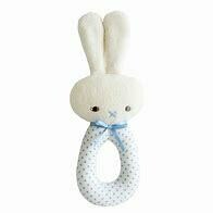 Alimrose Bunny Grab Rattle Spot Blue