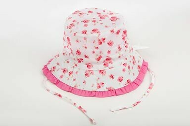 4 Little Ducks Hat - White/Pink Floral XXL 54cm