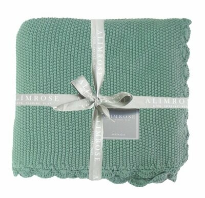 Alimrose Knit Mini Moss Stitch Blanket - Sage