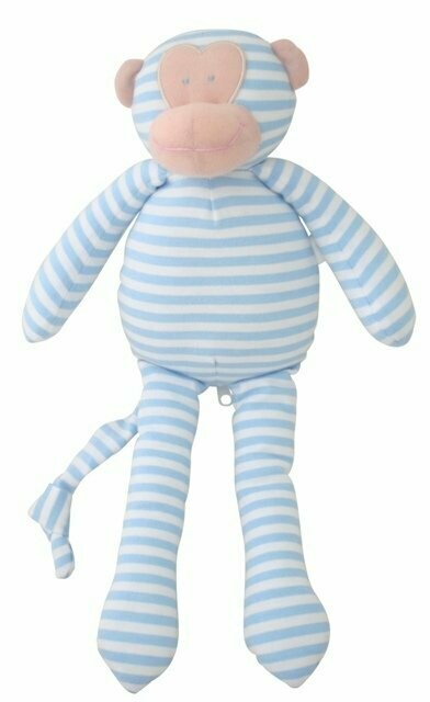 Alimrose Musical Monkey 34cm - Blue Striped