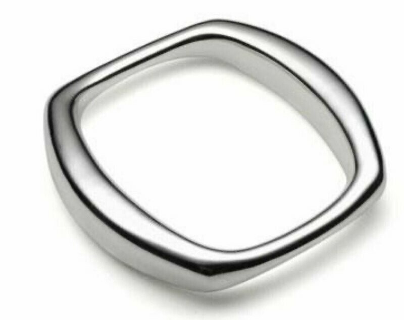 Ironclay Silver Bangle Chunky Square