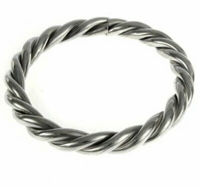 Ironclay Silver Bangle Rope Twist