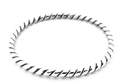 Ironclay Silver Bangle Oval Rope Twist
