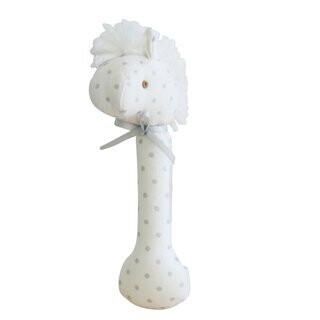 Alimrose Horse Stick Rattle Spotty Grey