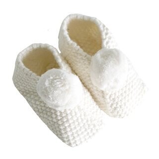 Alimrose Pom Pom Slippers All Ivory