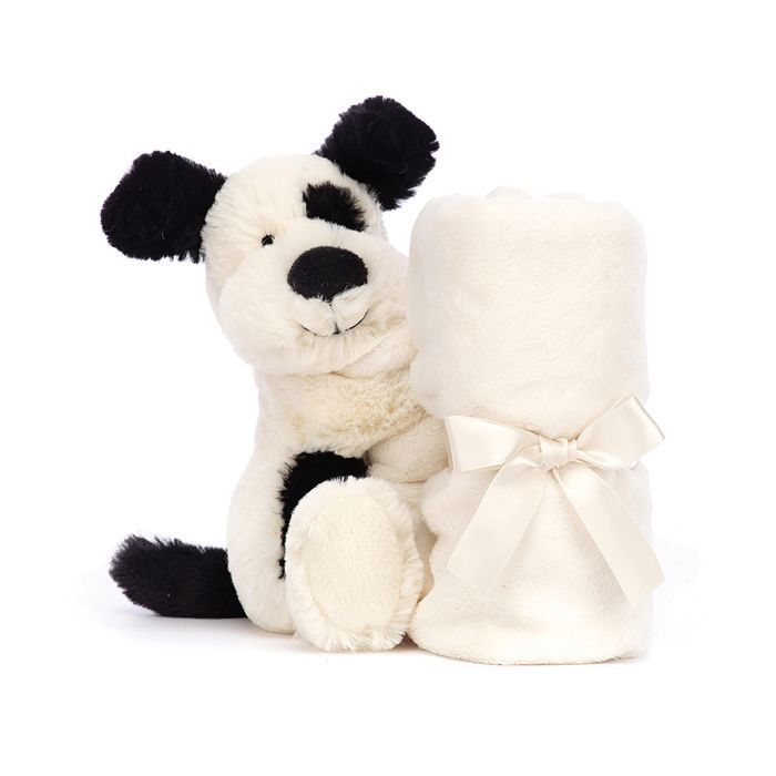 Jellycat Bashful Black & Cream Puppy Soother Cream